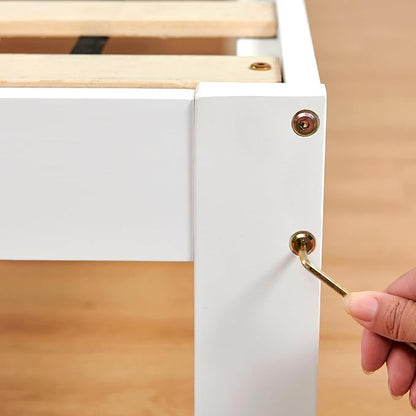 Hokway Wood King Bed Frame and Headboard- No Wobble,Noise-Free,Easy Assembly with Precise Holes,12 in Reinforced Center Legs,No Box Spring Needed,White