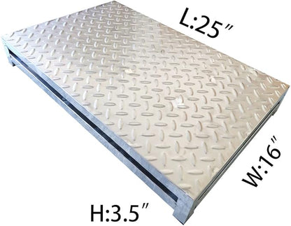 One Step Stool Platform, Stainless Steel Outdoor Steps, Step Platform, Porch Step, for Bed, Stair, Bathroom, Kitchen, Garden (25'' L X 16'' W X 3.5'' H)