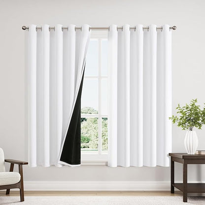 ChrisDowa 100% Blackout Curtains 63 inch Long