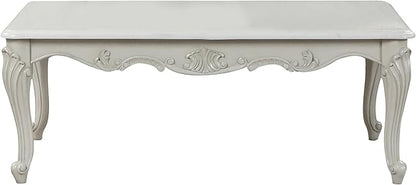Tuscan Traditional Style Coffee Table Made with Wood in Silver Finish
