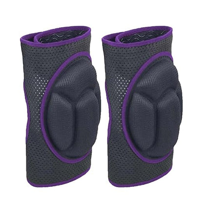 Gardening Knee Pads for Women, Mens Kneeling Pad for Cleaning Floor Washing Work, Comfortable Knee Protector for Cleaner Gardener, Adjustable Soft Knee Pad for Kneeling on Hard Floor for Christmas, Purple L (1 pair)