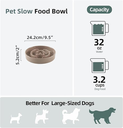 Ceramic 3.2 Cup Slow Feeder Dog Bowl