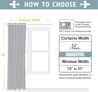 ChrisDowa Blackout Curtains 90 Inches Long