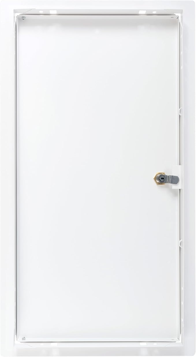 10" x 20" Lockable White Metal Access Panel. Service Shaft Door Panel