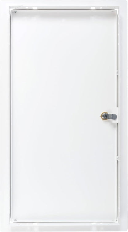 10" x 20" Lockable White Metal Access Panel. Service Shaft Door Panel