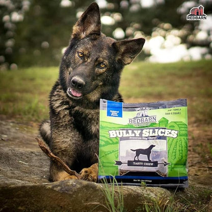 Redbarn Pet Products Bully Slices Beef Hide Dog Treats, Peanut Butter Flavor - Slow Roasted Grain-Free Rawhide Chew No Artificial Preservatives - 9 oz. 12 Bags