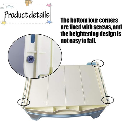 kathson Large Rabbit Litter Box with Drawer, Potty Trainer Corner Toilet Bigger Pet Pan Bunny Litter Box Tray with Grass Mat for Adult Guinea Pigs, Chinchilla, Hamster Ferret (Brown)