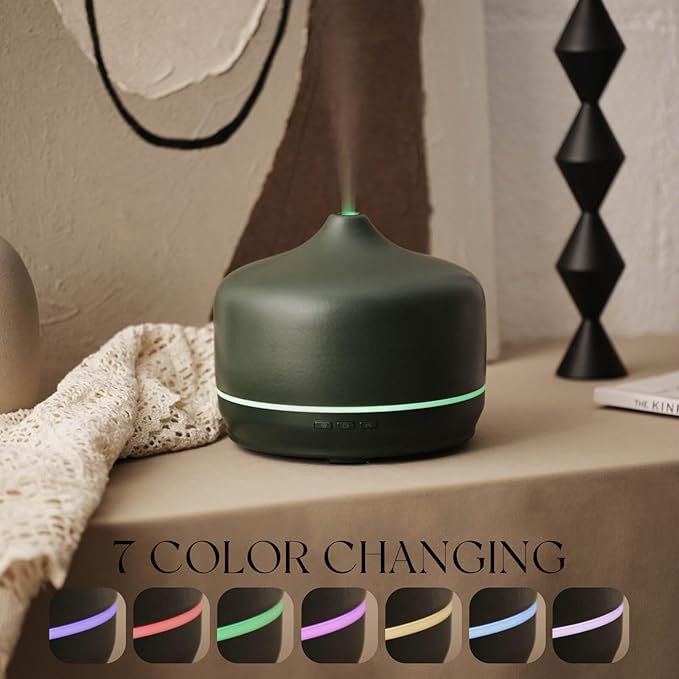 Porseme 500ml Ceramic Essential Oil Diffuser Aromatherapy Ultrasonic Cool Mist