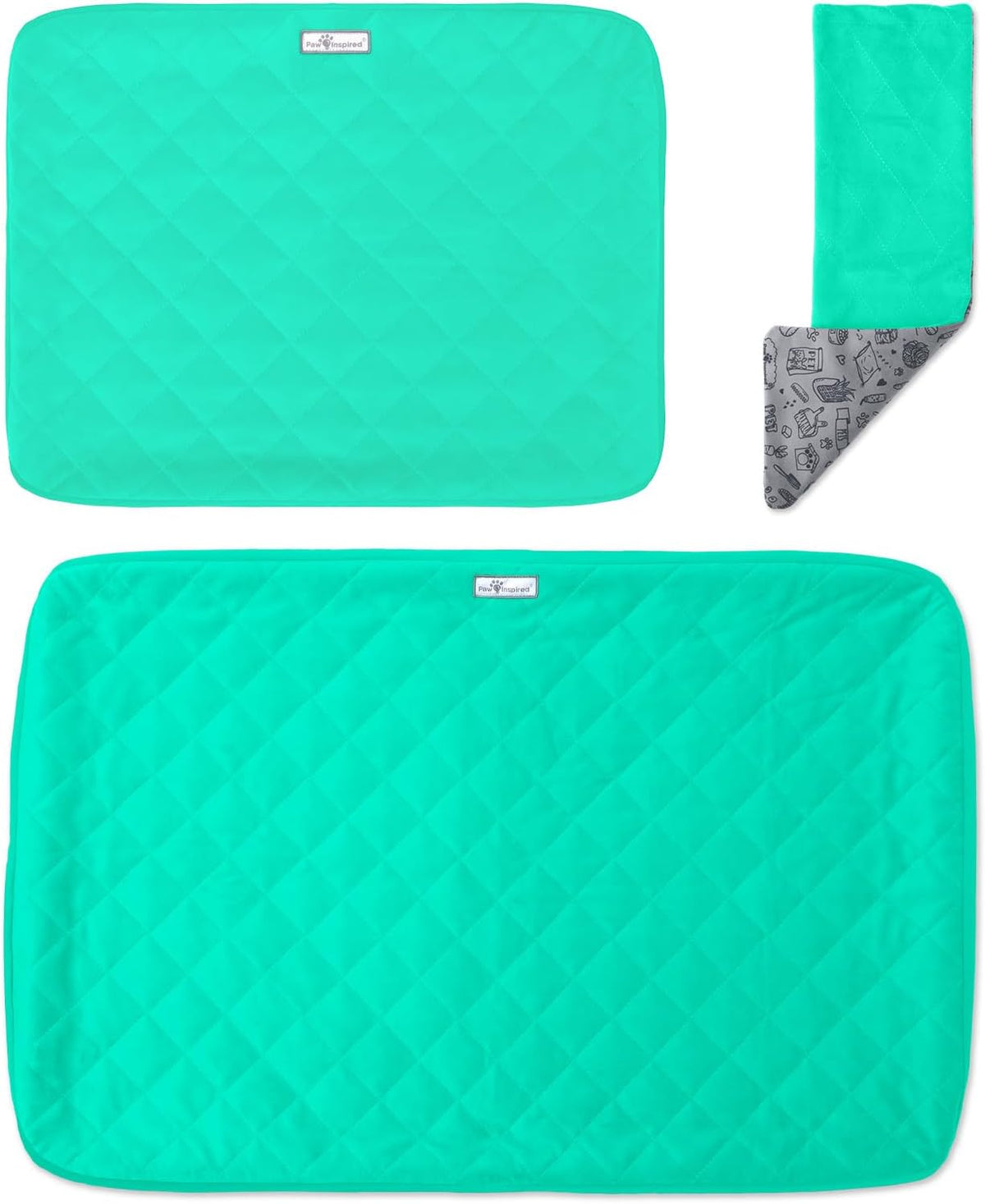 Paw Inspired Fitted Fleece Cage Liner Set for Ferret Nation, Critter Nation Single Unit (Bottom Pan Liner, Ramp Cover, Shelf Liner) for Ferrets, Rats, Chinchillas, Hedgehogs, Small Animals (Green)