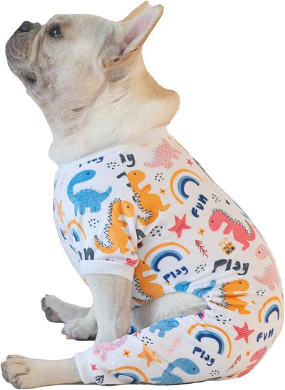 CuteBone Small Dogs Outfit Soft Puppy Onesies Pjs Dog Pajamas Pet Coat Cat Apparel Comfy Doggie Jumpsuit Bodysuit for All Seasons P159XL