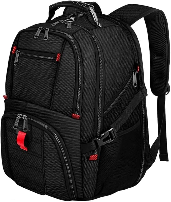 YOREPEK Large Backpack for Men, Extra Large Laptop Backpacks for Men Women, Water Resistant Travel Backpack Airline Approved Business Work Bag Fits 15.6 Inch Computer, Black