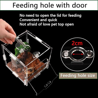 Acrylic Jumping Spider Enclosure, Small Reptile Terrarium Habitat for Tarantula Snail Insect Small Reptile (4.5x4.3x4.1inch)