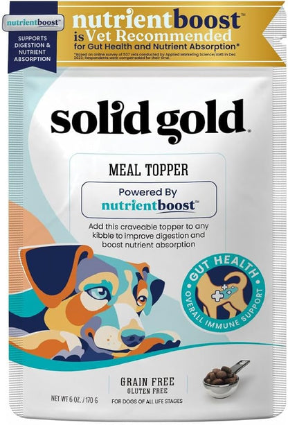 Solid Gold NutrientBoost Meal Toppers for Dogs - High Protein Dog Food Toppers for Dry Food - Grain Free Flavor Enhancer with Vitamins, Minerals & Amino Acids for Gut Health & Immune Support - 1lb