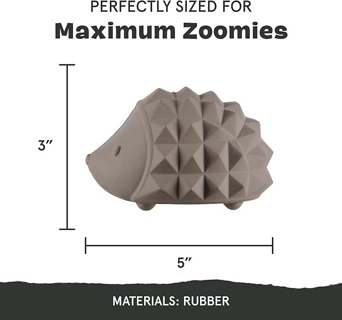 Barkbox Sven The Hedgie Super Chewer Dog Toy | Natural Rubber, Wacky Bounce & Rippled Texture | Durable Dog Toy for Aggressive Chewers, Medium to Large Dogs