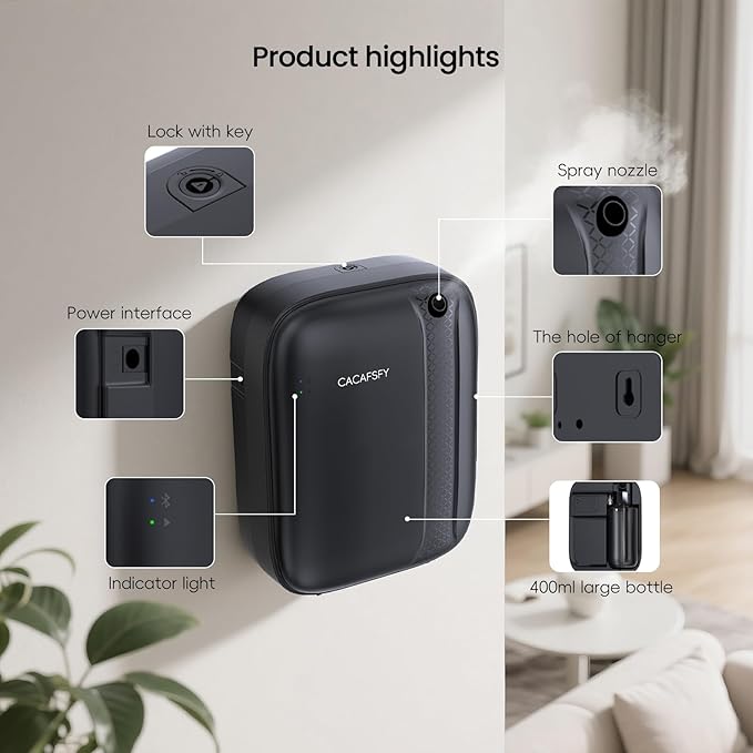 Waterless Diffuser, Hotel Scent Diffuser-Smart APP Control-400mL Capacity Up to