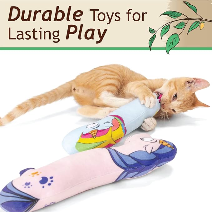 Silvervine Unicorn 2-Pack Organic Catnip Substitute Toys for Cats & Kittens | 100% All-Natural Wild Harvested | 2 Refillable Unicorn Kicker Cat Toys