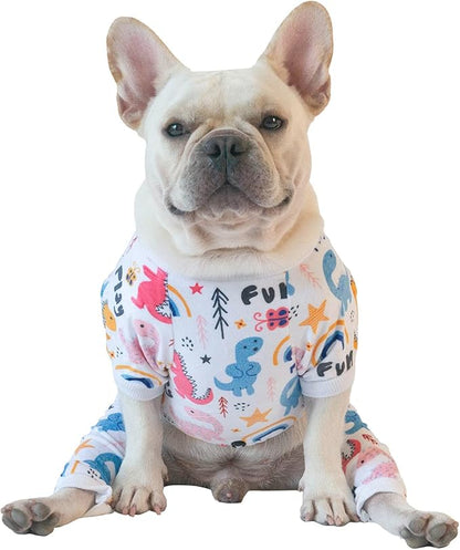 CuteBone Small Dogs Outfit Soft Puppy Onesies Pjs Dog Pajamas Pet Coat Cat Apparel Comfy Doggie Jumpsuit Bodysuit for All Seasons P159XL