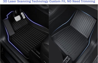 Camry Floor Mats Compatible with 2018-2024 Toyota Camry FWD Models, Non Hybrid or AWD Models，All Weather 3D Tech Waterproof Durable Anti-Slip TPE Floor Liners 1st ＆ 2nd Row Custom-fit Set Accessories