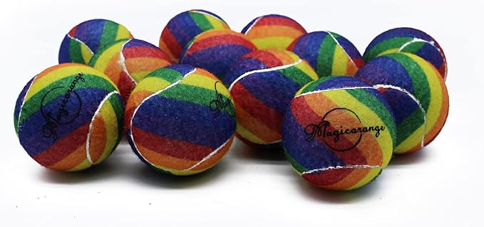 Magicorange Tennis Balls, 12 Pack Advanced Training Tennis Balls Practice Balls, Come with Mesh Bag for Easy Transport, Good for Beginner Training Ball