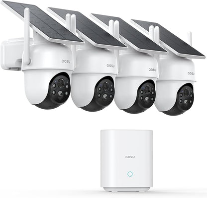 aosu Security Cameras Outdoor Wireless, 4 Cam-Kit, No Subscription,
