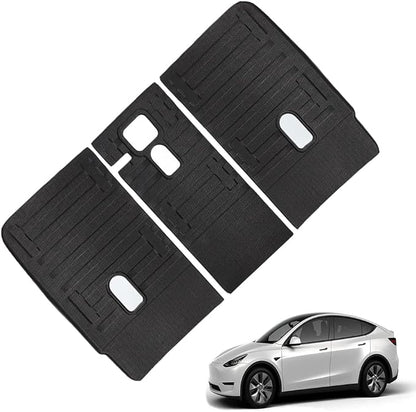Cargo Liners with Backrest Mats, 3D All Weather Tech Waterproof Rear Cargo Trunk Tray Floor Mat ＆ Second Row Seat Back Cover Accessories Compatible with 2020-2024 2025 Model Y 5-Seat（Not for Juniper）
