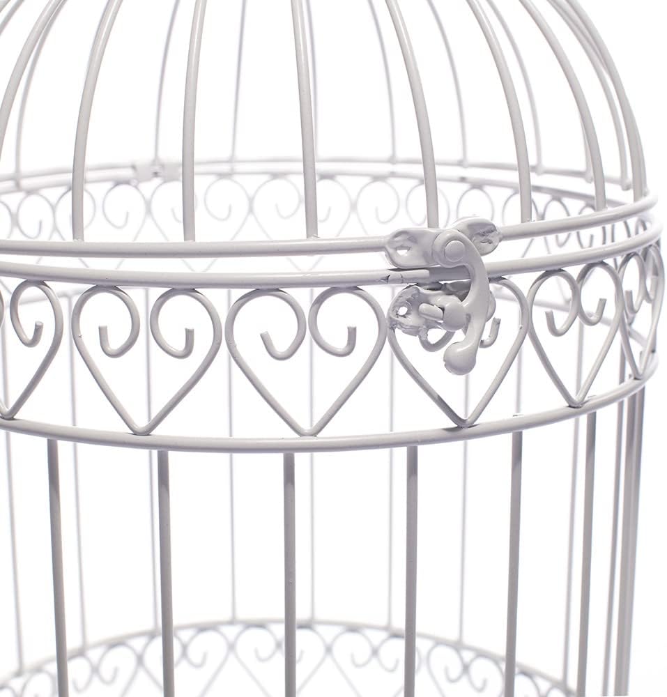 Anderson's Decorative Ivory Wire Birdcage Wedding Centerpiece, Table Décor, Hanging Decorations, Reusable