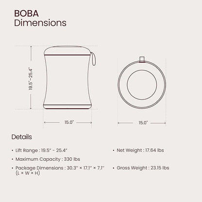 TopJob Boba Chair Stylish Active Wobble Stool, ADHD Chair, Improves Posture and Focus, Ergonomic with Height Adjustable Stool for Adults Children for Home Office, Study Room (Midnight Black)