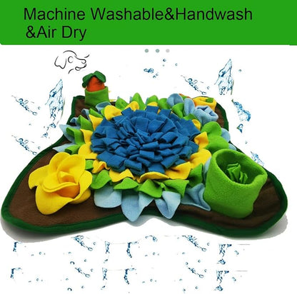 Dogs Snuffle Mat Pet Feeding Mats Puppy Sniffing Pad,Cat Doggies Interactive Puzzle Toys for Multiple Breeds Encourages Natural Foraging Skills,Training and Stress Release (Blue-01)