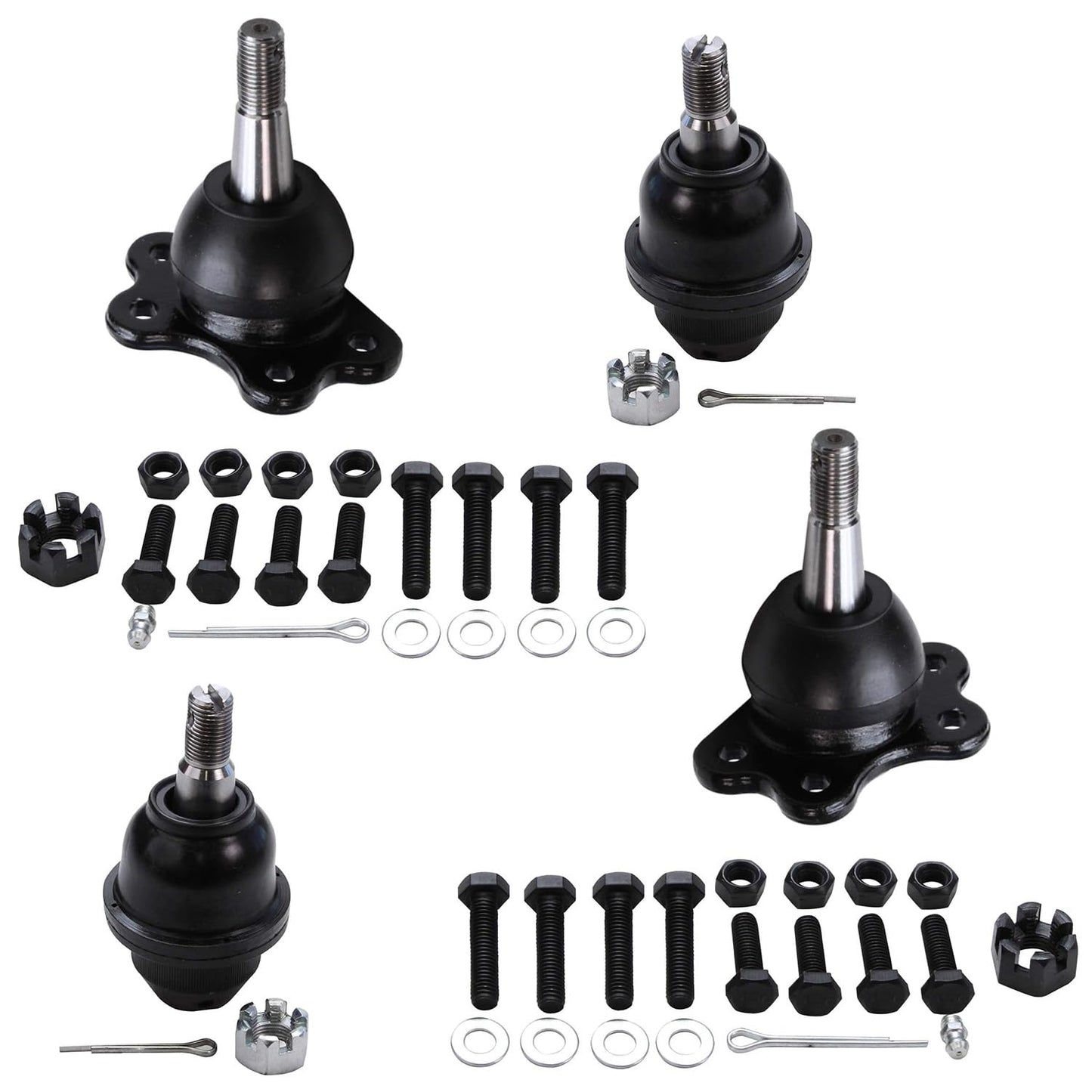 Detroit Axle - 4WD Front 4pc Ball Joints for Chevy GMC K1500 Suburban K2500 Tahoe Yukon Cadillac Escalade, 4 Lower & Upper Ball