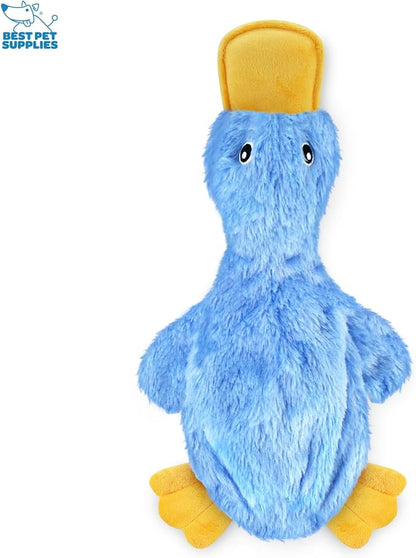Best Pet Supplies Interactive Squeaky Dog Chew Toy, Ideal Dog Toys for Chewers, Small, Medium & Large Dogs, and Fetch Lovers - Crinkle Duck (Yellow, Blue, Pink), Large