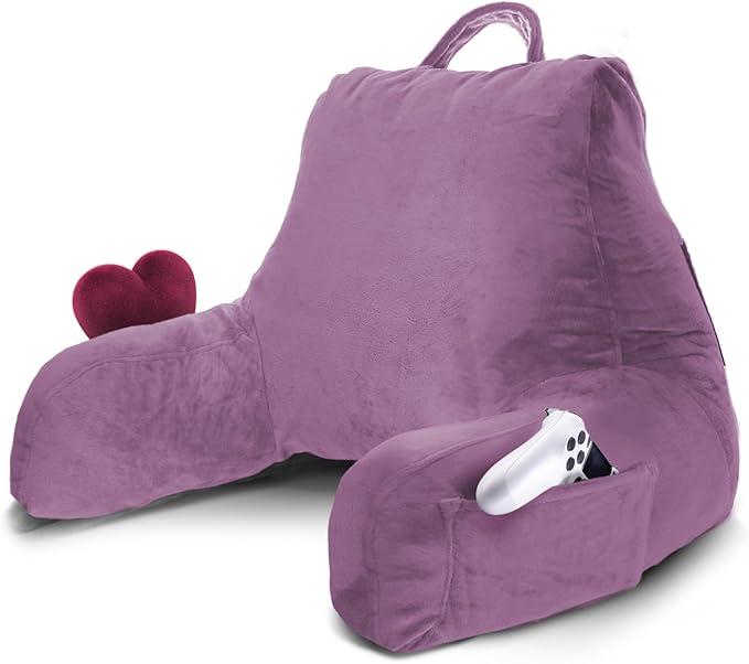 Nestl Reading Pillow for Kids & Teens with Shredded Memory Foam, Backrest Pillows for Reading, Watching, and Gaming, Use on The Couch, Bed, or Floor, Adjustable Support, Washable Cover Lavender Dream