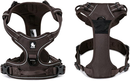 TRUE LOVE Adjustable No-Pull Dog Harness Reflective Pup Vest Harnesses Comfortable Control Brilliant Colors Truelove TLH5651(Brown,L)