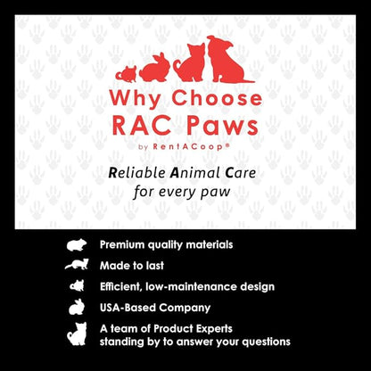 RentACoop No-Drip 32oz Small Animal Drinking Bottle with Auto-Fill Metal Cup for Small Pet/Bunny/Ferret/Hamster/Guinea Pig/Rabbit/Chinchilla/Mouse/Rat. Food Grade Plastic (Pack of 2)
