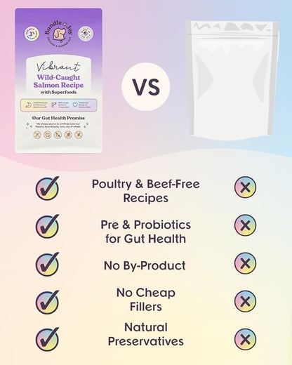Bundle x Joy Vibrant Salmon Probiotic Dog Food Dry, 4lb Bag, Allergy and Gut-Friendly Adult Kibble for Digestive Health with Wild-Caught Salmon, 20 Plant Based Superfoods, Beef and Poultry Free
