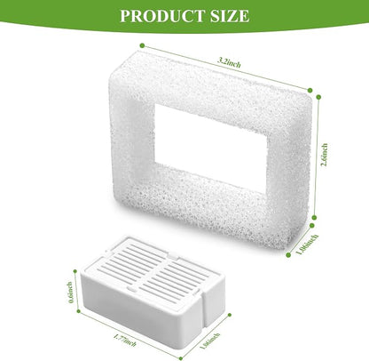 Cepheus 16 Pack Cat Water Fountain Filter with 4 Foam, Cupcake Pet Fountain Replacement Filters for Ceramic Cat Water Fountain, Carbon Fountain Filter Set