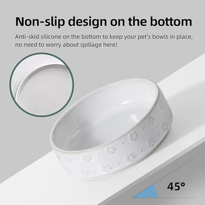 6.1inch Ceramic Raised Double Bowls Set
