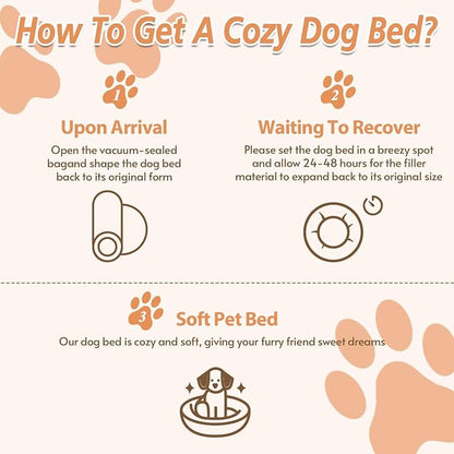 JOLLYVOGUE Calming Dog Bed for Small Dogs - 23 inches Donut Washable Small Dog Bed for Kittens & Puppies, Anti-Slip Round Fluffy Plush Faux Fur Cat Beds (Fits up to 25 lbs Pets, Coffee)