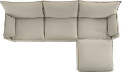 CHITA 113" Oversized Cloud Sectional Couch, Modern Modular Sectional Sofa Set for Living Room, 4 Seater L Shaped Couch, Taupe