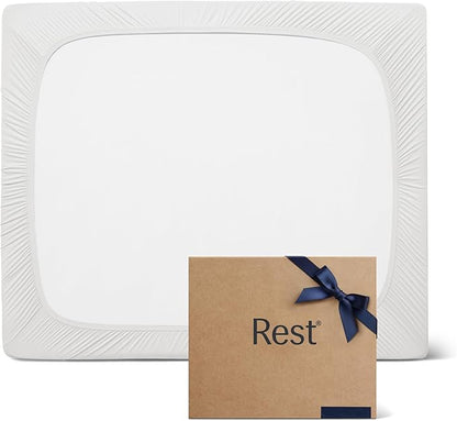REST® Evercool®+ Fitted Sheet, Full Size, Arctic White, 15" Deep (up to 18’’), Breathable Bedding for Hot Sleeper and Night Sweats, Bed Sheet with Ionic+ Self-Cleaning Silver Yarn for Sensitive Skin
