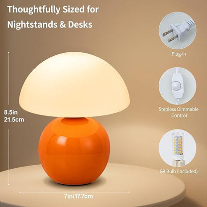 Mushroom Table Lamp, Dimmable Ambient Lighting