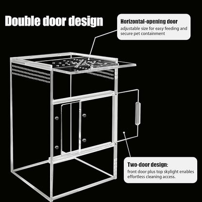 Jumping Spider Enclosure, Compact Acrylic Terrarium for Jumping Spiders, Tarantulas, and Praying Mantis - Small Insect Habitat Enclosure with Transparent Design (5.9x5.9x9.0 Inch)