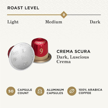 Peet's Coffee, Medium Roast Espresso Capsules, Compatible