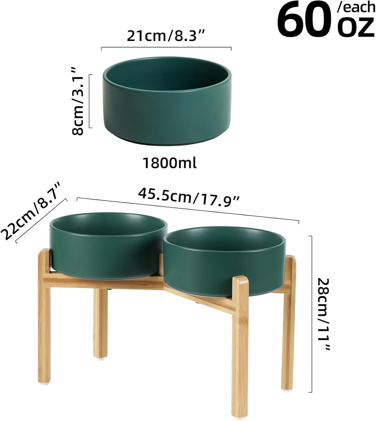 Ceramic Raised Double Bowls Set with Stand. Everyday comfort that fits naturally into your space.