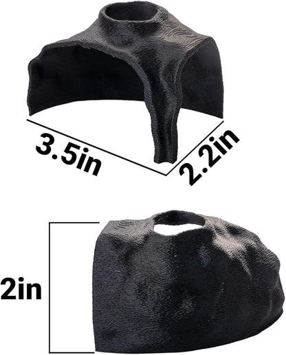 Aquarium Cave – Rock Texture Fish Shelter with 180° Viewing Angle, Fits Fish Tanks for Pleco, Betta, Loaches, Shrimp & Snails – Aquarium Decor & Tunnel (Black, Small)