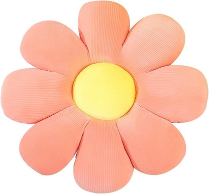 Flower Shaped Throw Pillow - Soft Seating Cushion for Bedroom, Sofa, Bed, Reading - Floor Plush Room Decor (15 inch, Pink)