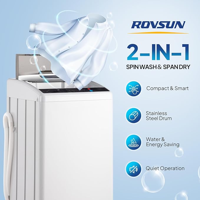 ROVSUN 3.5CuFt Portable Clothes Dryer and 25LBS Full-Automatic Washing Machine