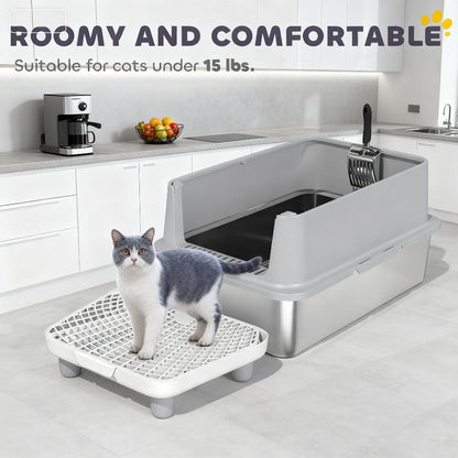 Cat Litter Box,Stainless Steel Litter Scoop