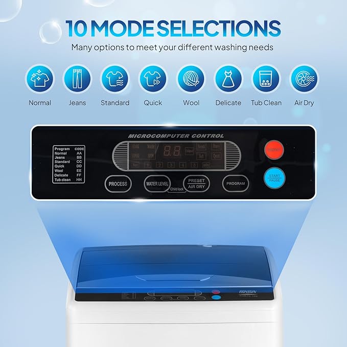 ROVSUN 3.5CuFt Portable Clothes Dryer and 25LBS Full-Automatic Washing Machine