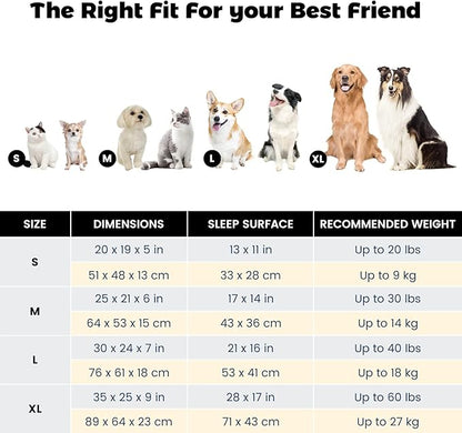Miguel Dog Bed with Removable Cushion/Pillow for Small Dogs, Washable Pet Bed with Side Easy to Wash Puppy Bed, Rectangle Cat Beds for Indoor Cats with Anti-Slip Bottom, Khaki 20 Inch