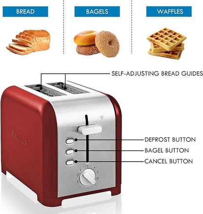 Koolatron Kenmore 2-Slice Toaster, Stainless Steel,